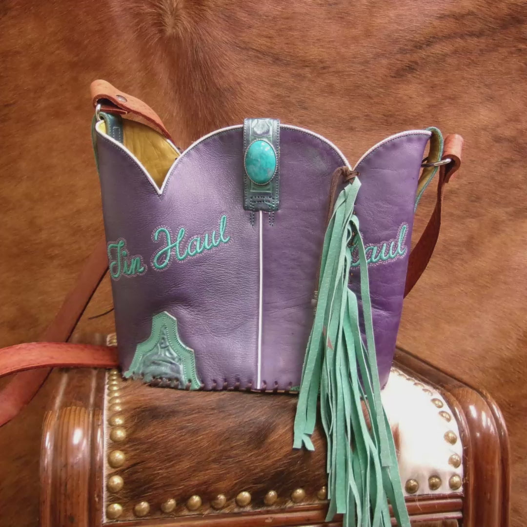 Bucket Bag Cowboy Boot Fringe Purse BK141